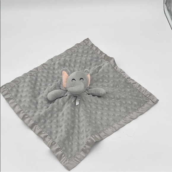 Carters Lovey Elephant Grey Nunu Waffle Silky Edge Blanket - Picture 4 of 4